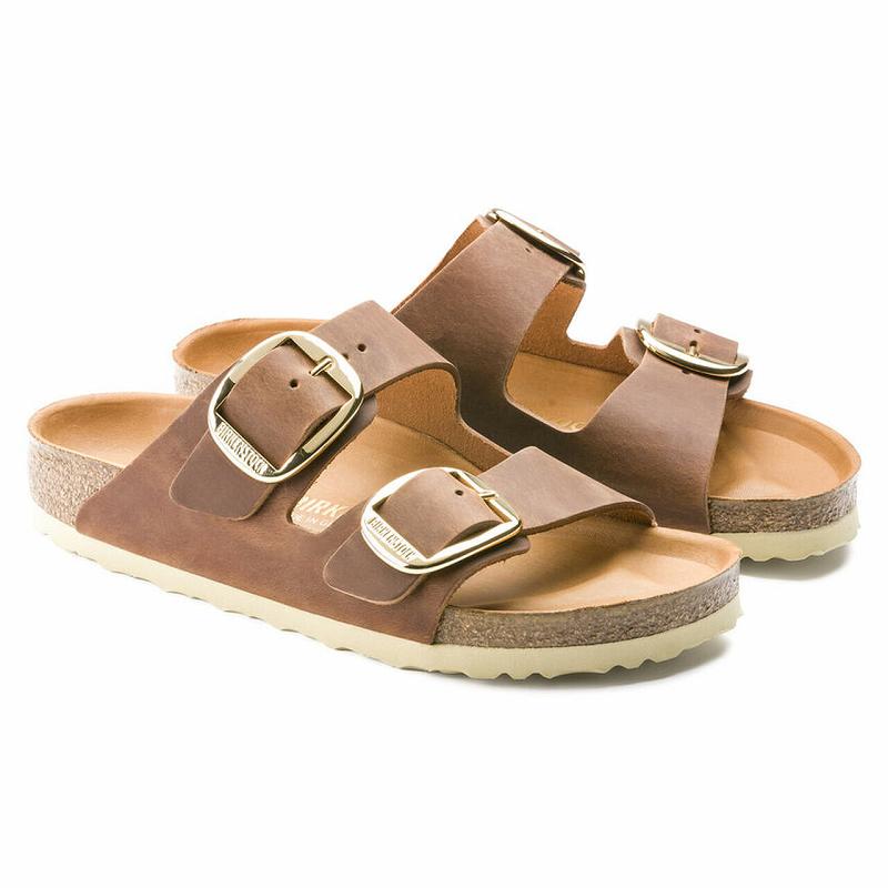 Birkenstock Big Přezkou Oiled Læder Arizona Dame Brune | DK 466GSO